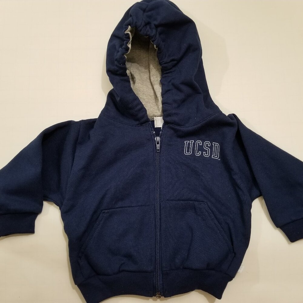 Baby sweatshirts with hood, UCSD, blue, size 2T, unisex